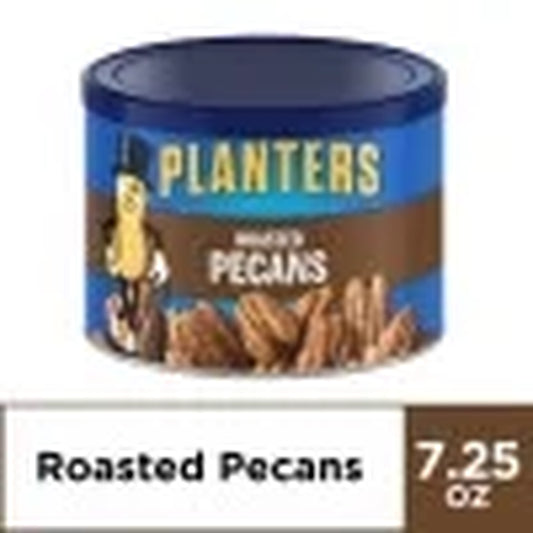 Roasted Pecan Nuts, Party Snacks, Plant-Based Protein, 7.25 Oz Canister