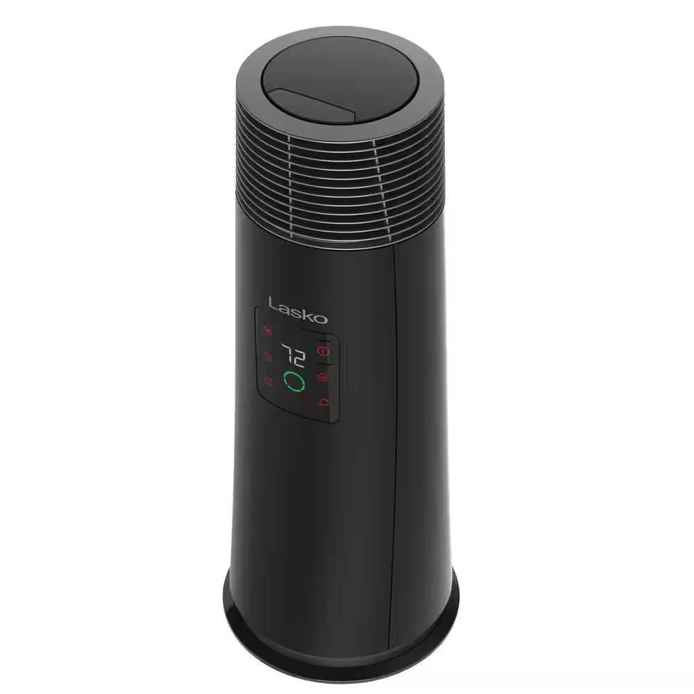 1500-Watt 24 In. Black Electric Tower Ceramic Full Circle Warmth Space Heater with 3-Speeds and Remote Control