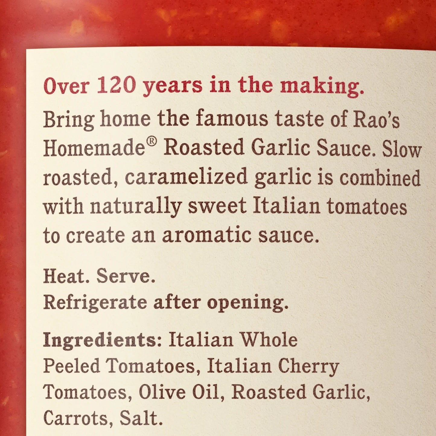 Roasted Garlic Pasta Sauce, Made with Slow Simmered Tomatoes & Fresh Garlic, 24 Oz