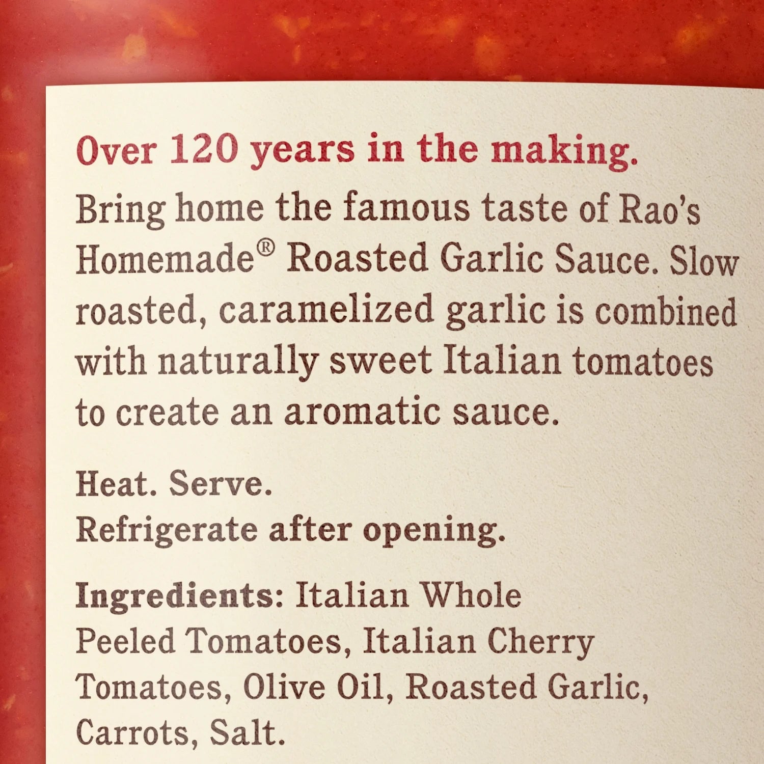 Roasted Garlic Pasta Sauce, Made with Slow Simmered Tomatoes & Fresh Garlic, 24 Oz