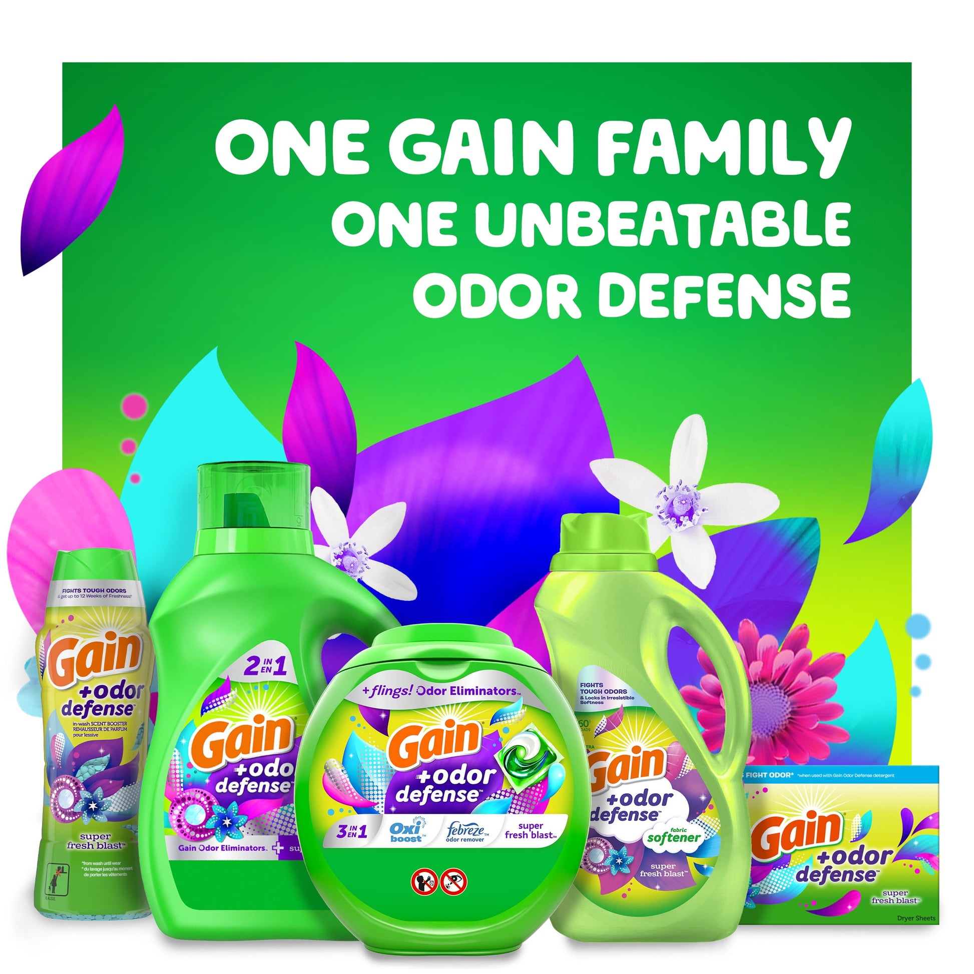 + Odor Defense Liquid Fabric Softener, Super Fresh Blast Scent, 100 Fl Oz, 136 Loads, HE Compatible