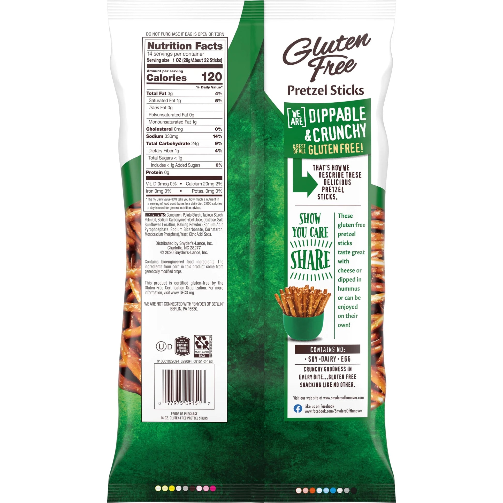 Gluten Free Pretzel Sticks, 14 Oz