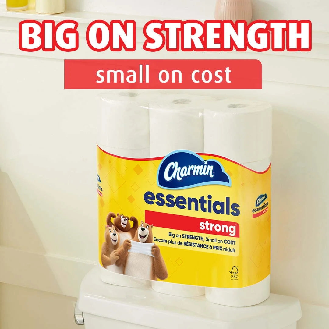 Essentials Strong Toilet Paper, 12 Mega Roll