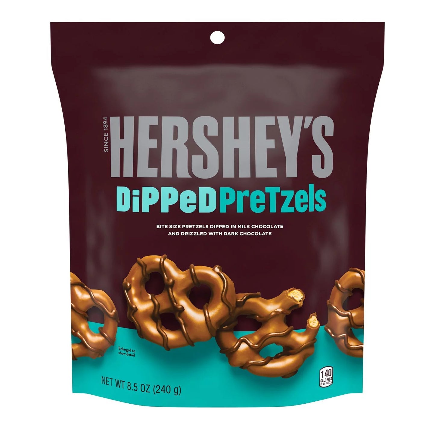 , Dipped Pretzels Milk and Dark Chocolate Covered Pretzel Candy, 8.5 Oz, Bag