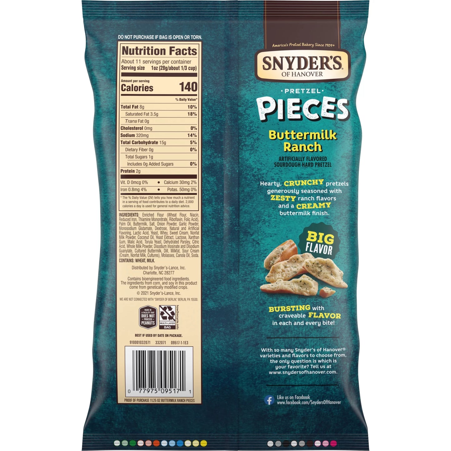 Pretzel Pieces, Buttermilk Ranch, 11.25 Oz