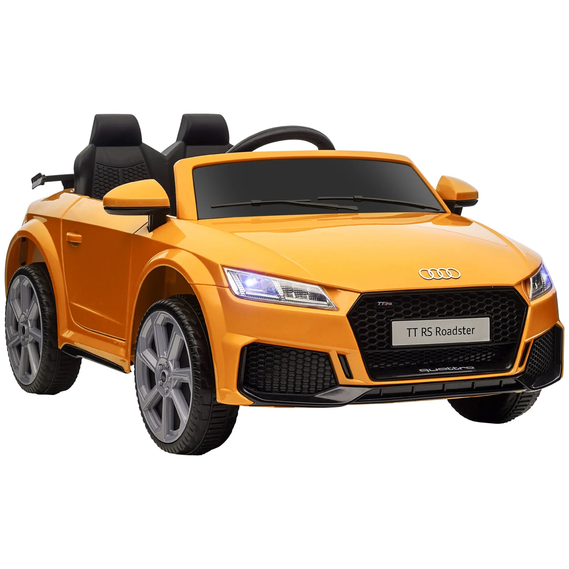 6V Kids Electric Ride on Car, Licensed Audi TT RS with Seat and Remote Control, Horn, Music, MP3, for Kids 3-5 Years Old - Yellow