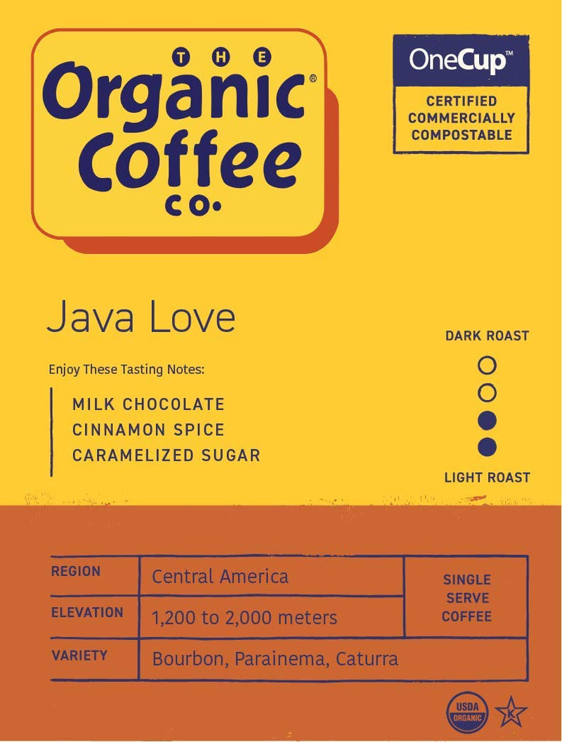 Compostable Coffee Pods - Java Love (80 Ct) K Cup Compatible Including Keurig 2.0, Medium Roast, USDA Organic