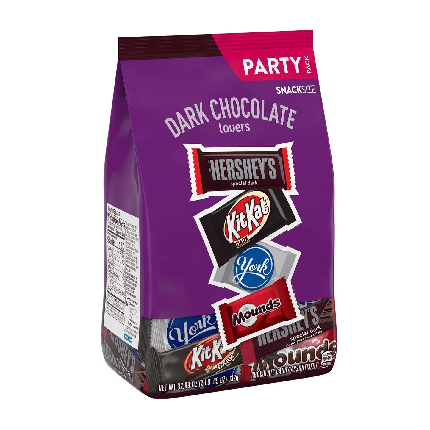 Hershey Assorted Dark Chocolate Flavored Snack Size Candy, Party Pack 32.89 Oz