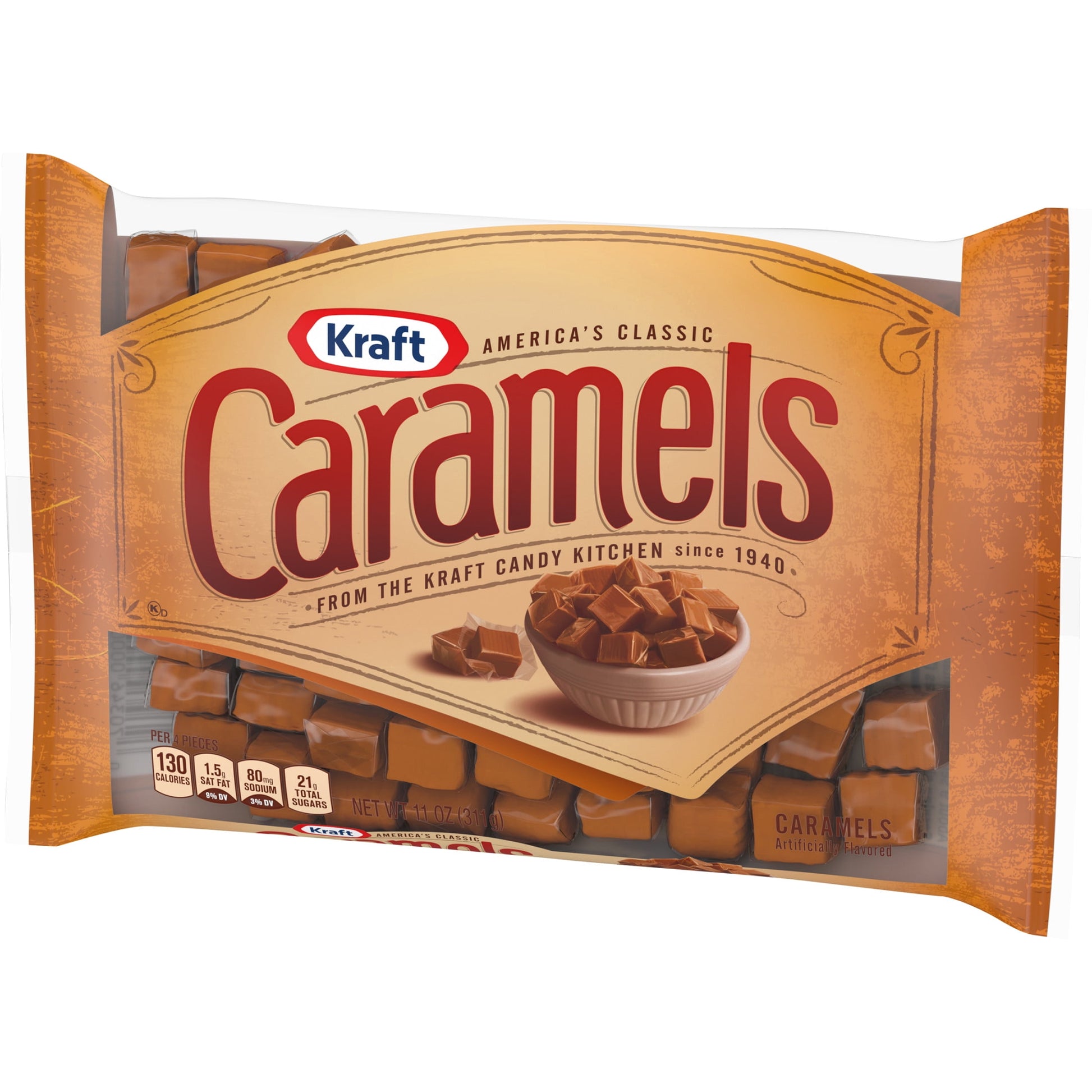 America'S Classic Individually Wrapped Candy Caramels, 11 Oz Bag