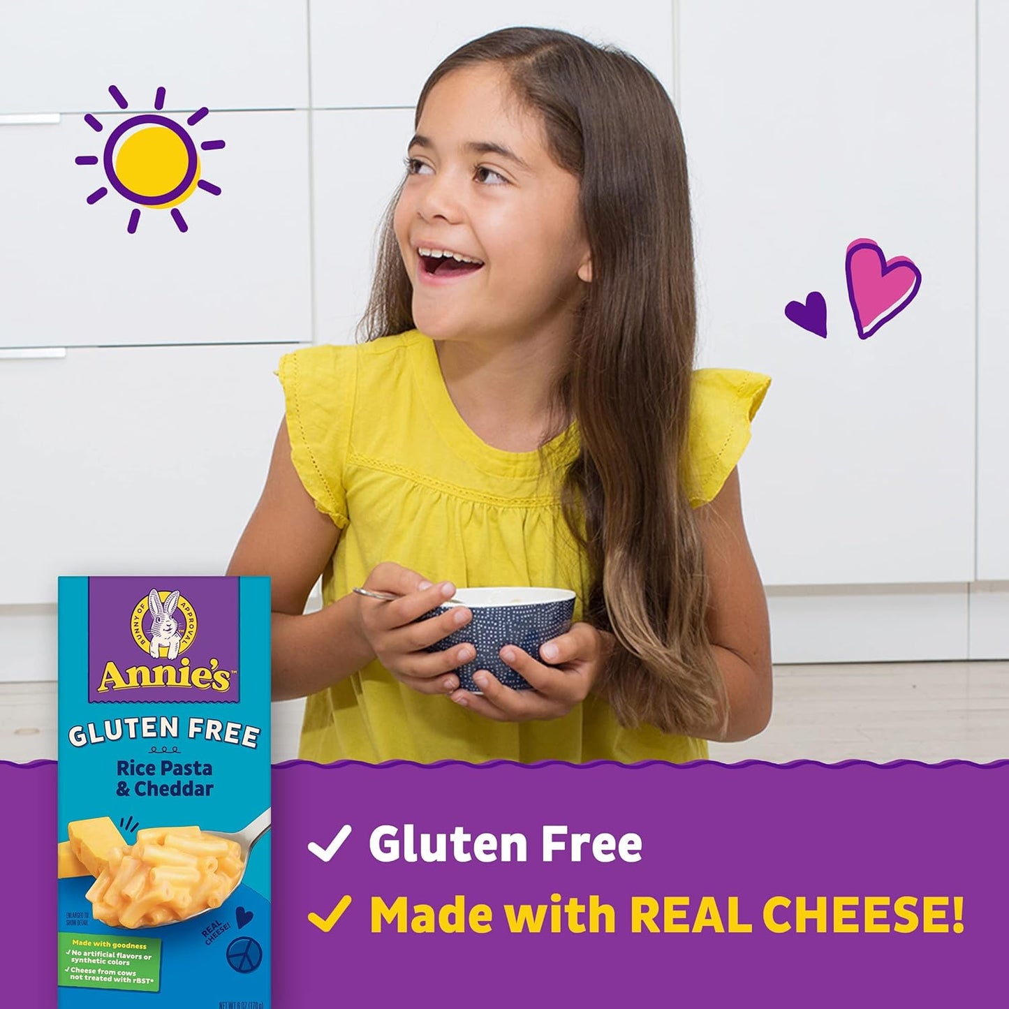 Annie'S Gluten Free Macaroni and Cheese Dinner, Rice Pasta & Cheddar, 6 Oz. (Pack of 12)