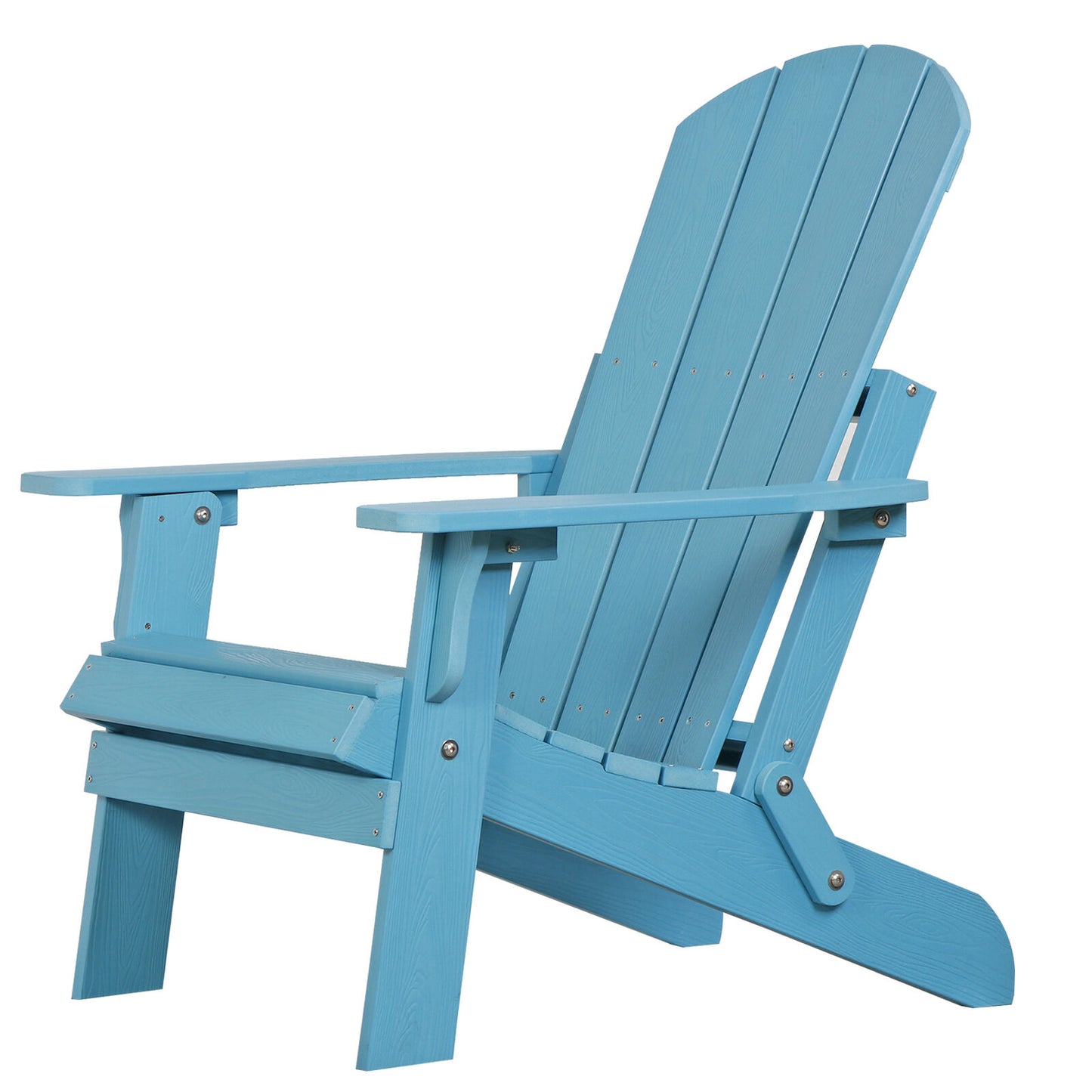 HDPS Folding Poly Lumber Adirondack Chair Patio Outdoor All Weather Resistant