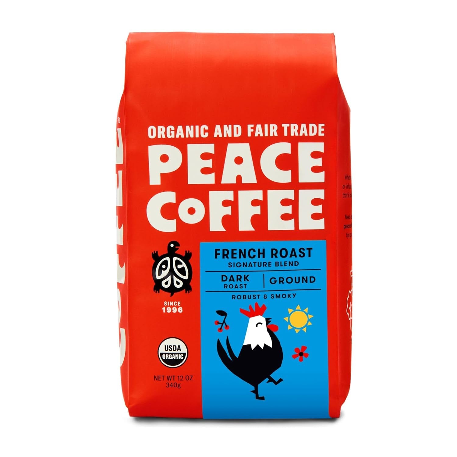 French Roast | 20 Oz Ground Dark Roast | Organic Fair Trade | Soft, Gentle Flavor | Shade Grown, Fresh Roasted