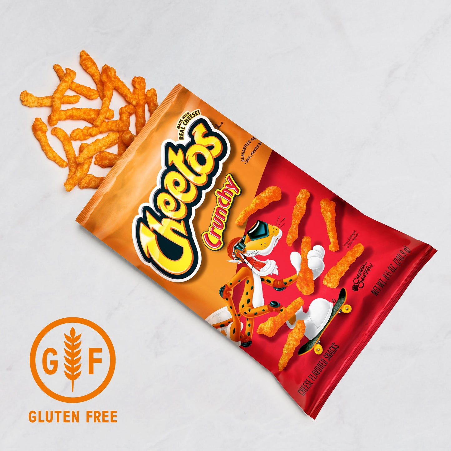 (4 Pack)  Crunchy Cheese Puff Chips, 15 Oz Bag