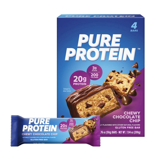 Bars, Chewy Chocolate Chip, 20G Protein, Gluten Free, 1.76 Oz, 4 Ct