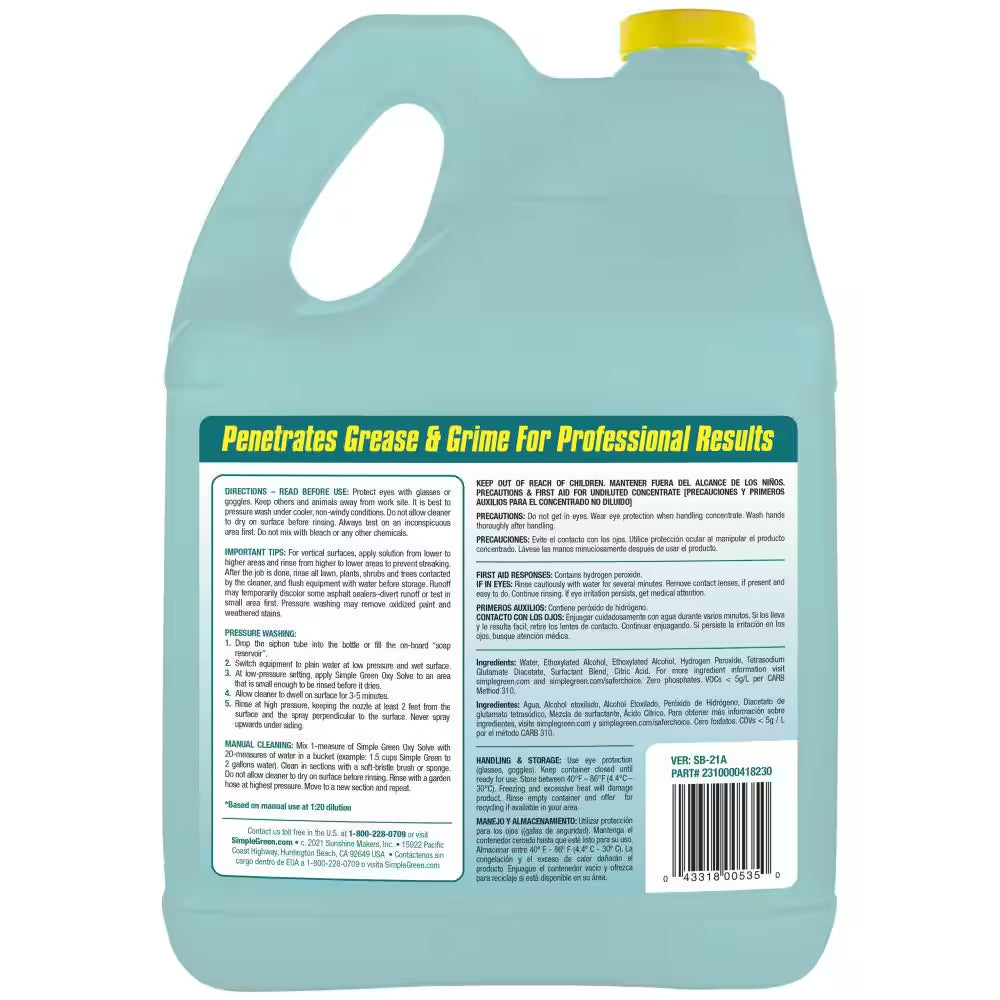 1 Gal. Oxy Solve Total Outdoor Pressure Washer Concentrate