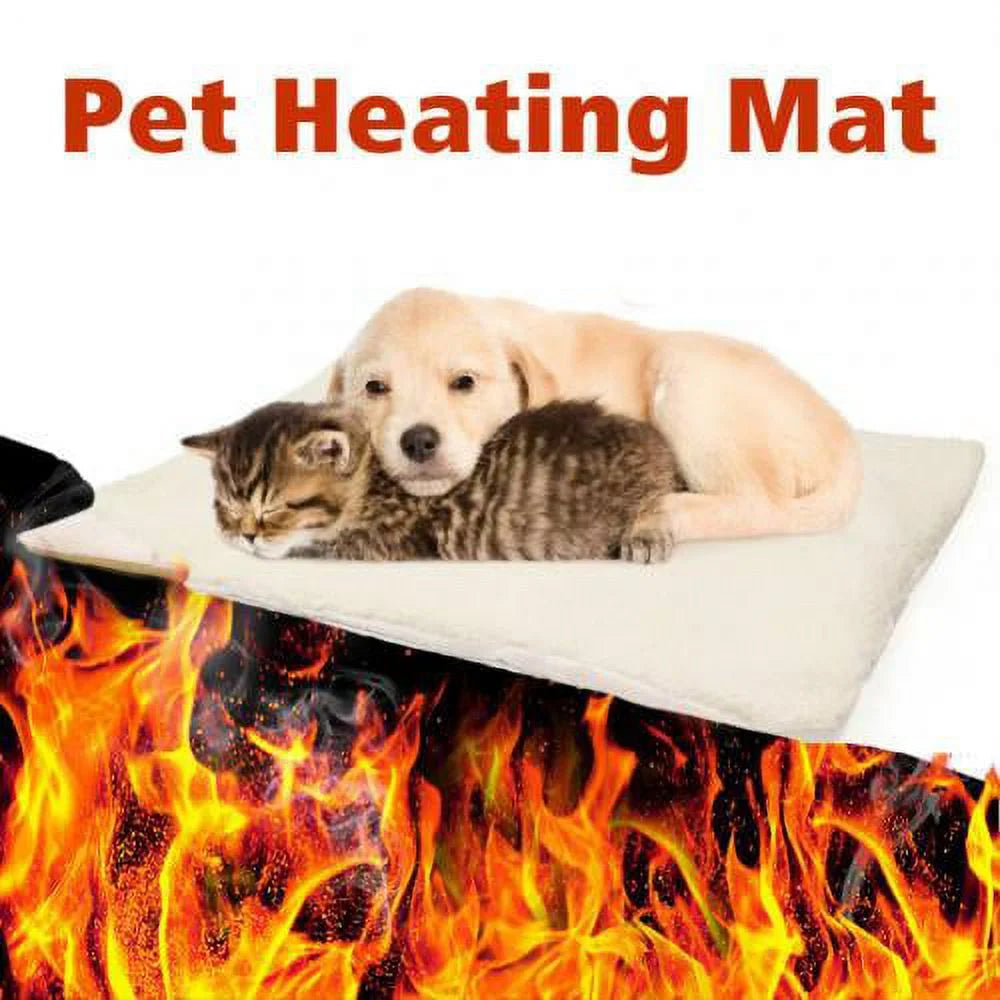 Cat and Dog Self Heating Pad, Pet Self-Warming Convertible Cuddle Bed, Electric-Free Quilted Cat Heating Mat Indoor, Machine Washable Thermal Dog Blanket, Brown, 24" X 18"