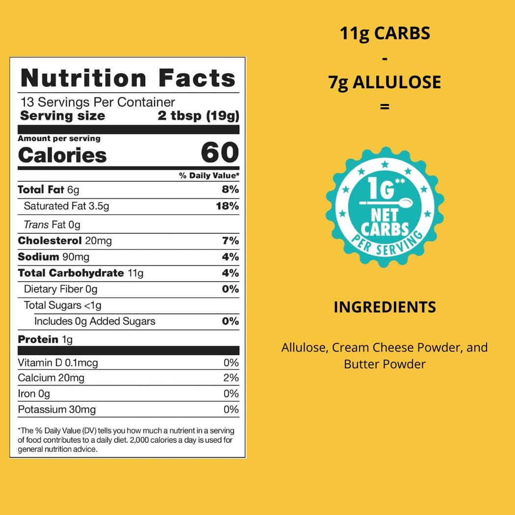 Good Dees Just Add Water Cream Cheese Frosting Mix, Keto Frosting Mix, No Sugar Added Frosting,Gluten Free & Maltitol Free, Diabetic, Atkins & WW Friendly (60 Calories, 1G Net Carb per Serving)