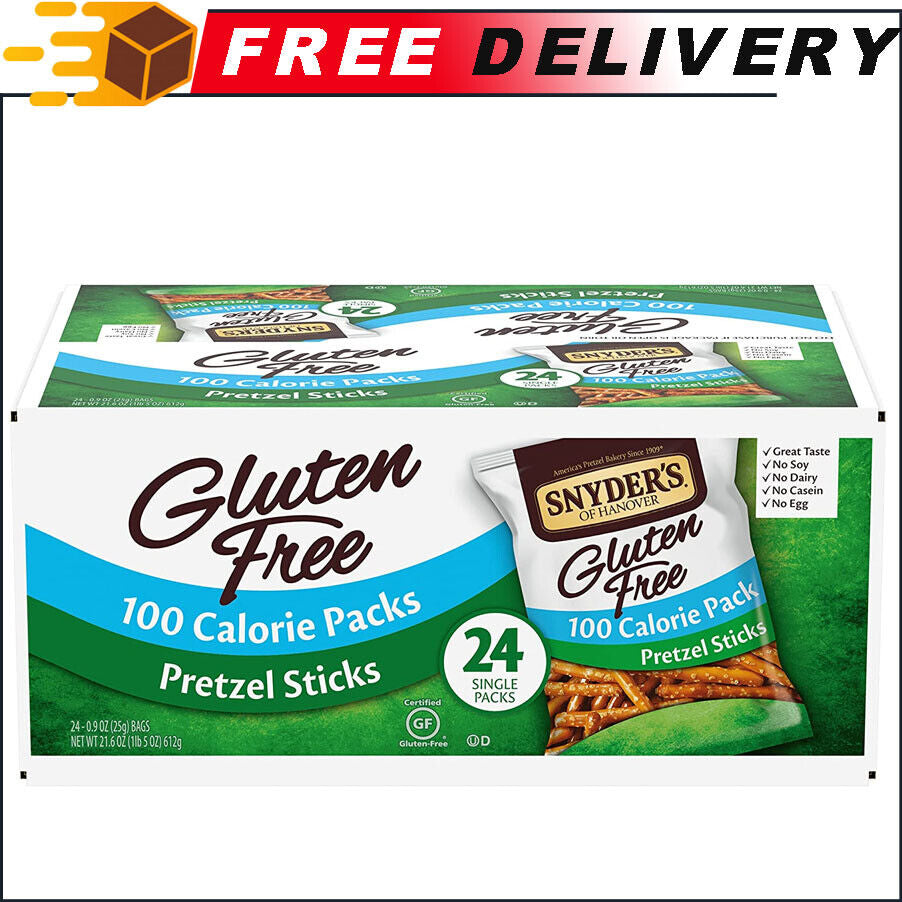 Snyder'S of Hanover, Gluten Free Pretzel Sticks, 100 Calorie Packs, 24 Single Pk