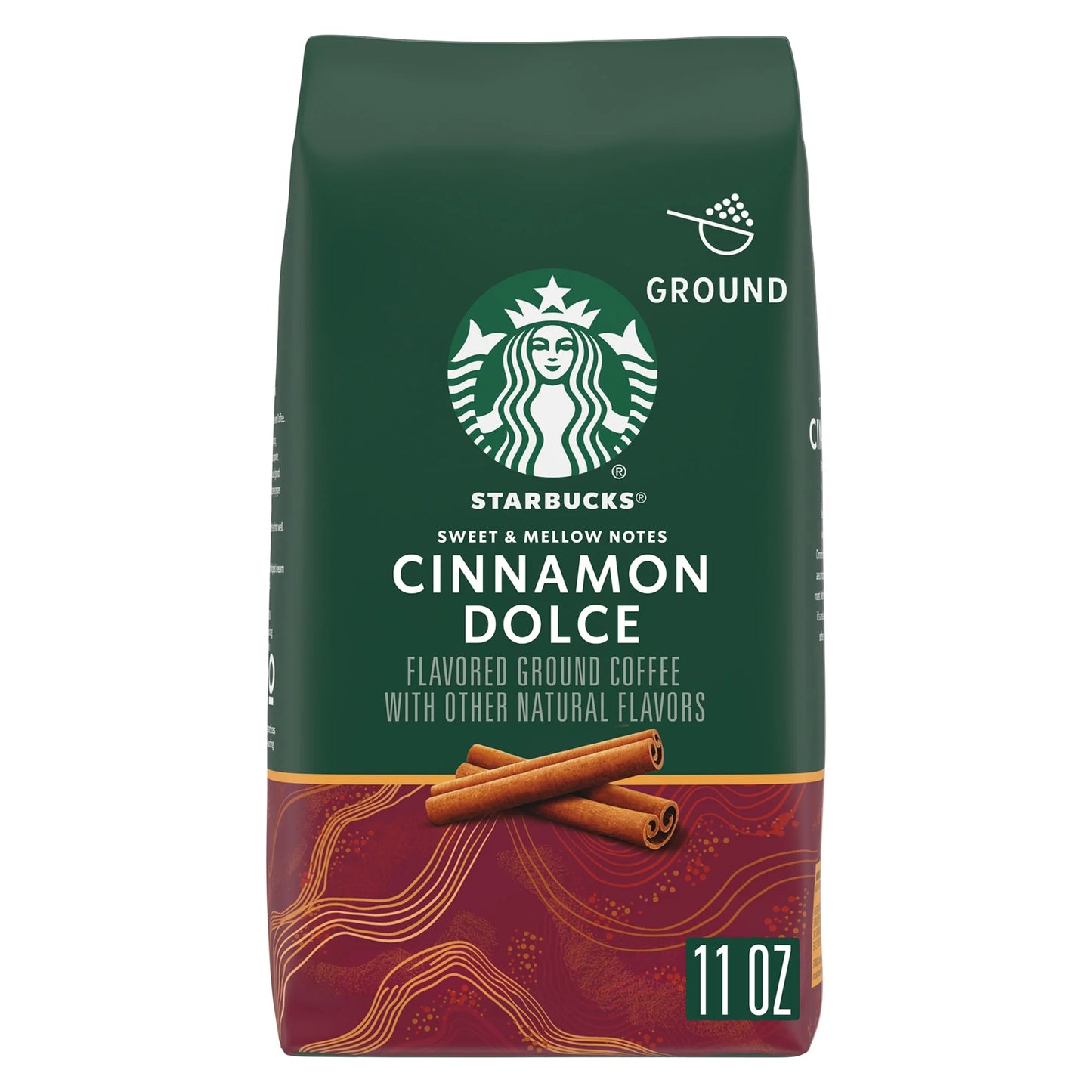 Arabica Beans Cinnamon Dolce, Naturally Flavored, Ground Coffee, 11 Oz