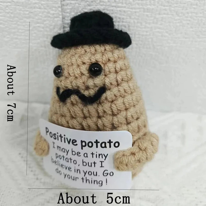 Handmade Positive Energy Potato Doll Home Decoration Mini Plush Knitting Wool Potato Doll Cute Birthday Gifts Office Room Decor