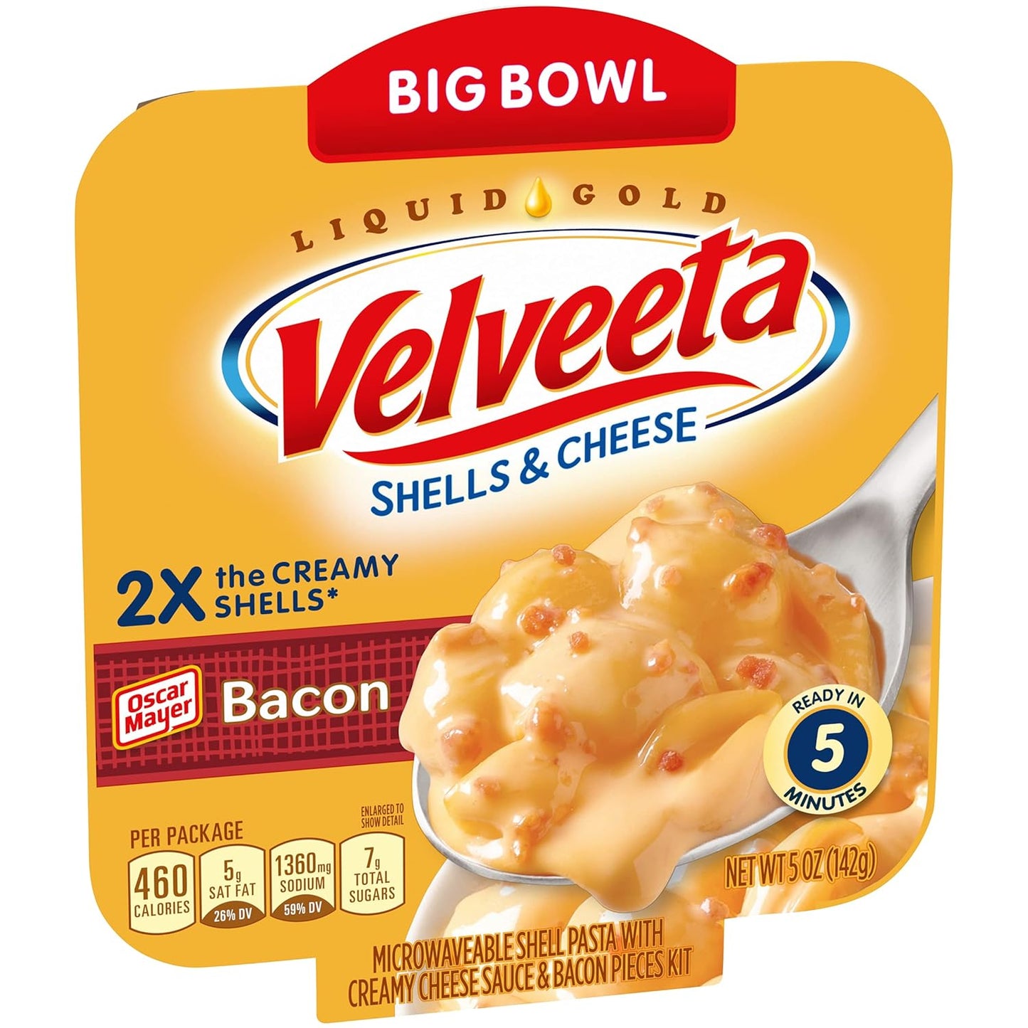 Bacon Shells & Cheese, 5 Oz. Microwavable Bowl (Pack of 6)