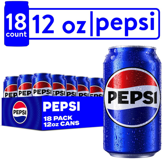 Cola Soda Pop, 12 Fl Oz Cans, 18 Pack Cans