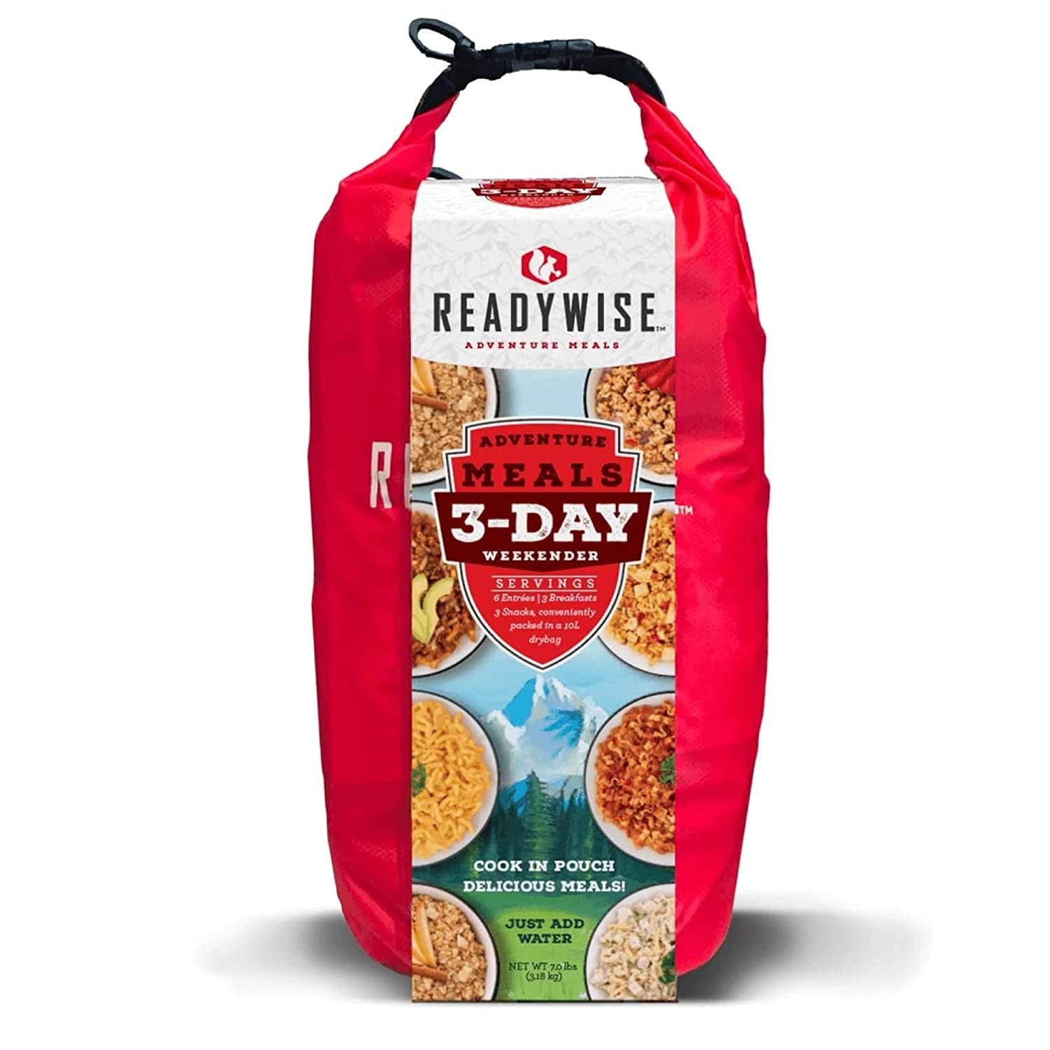 Emergency Food Supply 3-Day Adventure Bag, Emergency Supplies Gear Bag, Freeze-Dried Backpacking and Camping Food, Survival Food, 10-Liter Dry Bag