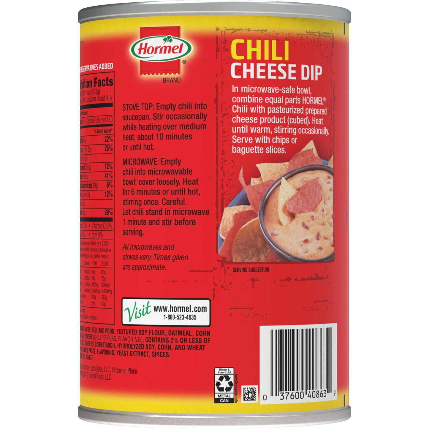 Chili, No Beans, No Artificial Ingredients, Steel Can 38 Oz