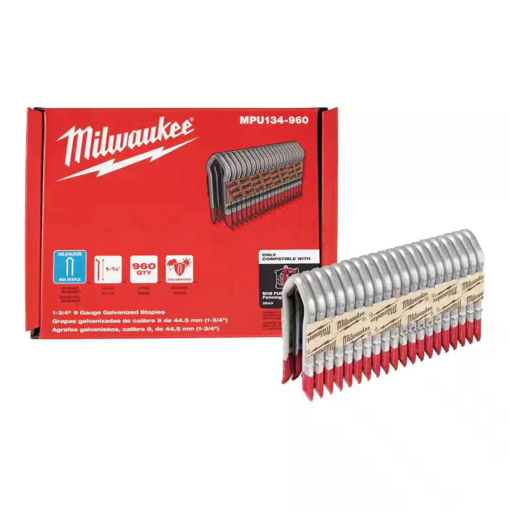 1-3/4 In. 9-Gauge Galvanized Staples for M18 FUEL Utility Fencing Stapler (960 per Box)