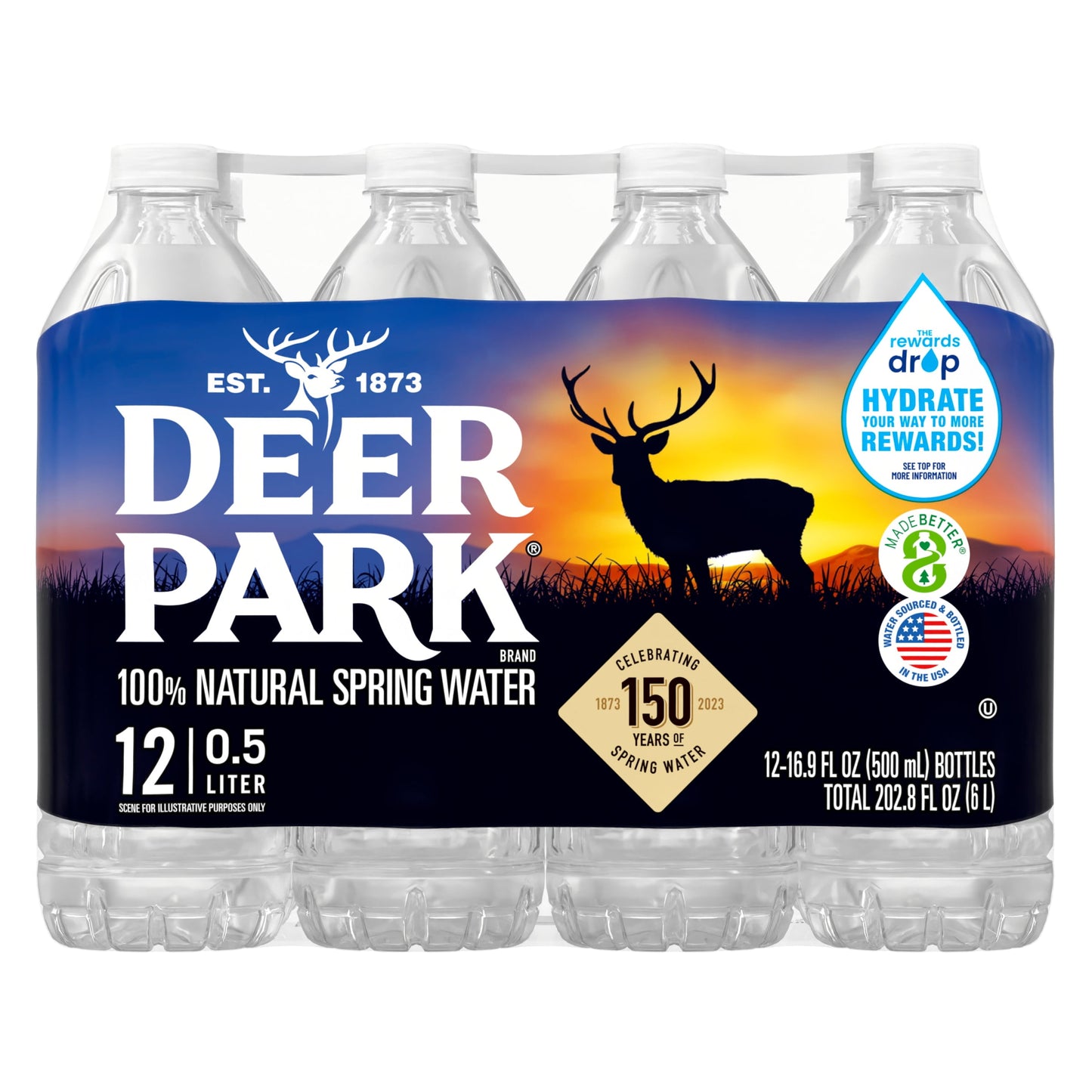 Brand 100% Natural Spring Water, 16.9-Ounce Plastic Bottles (Pack of 12)