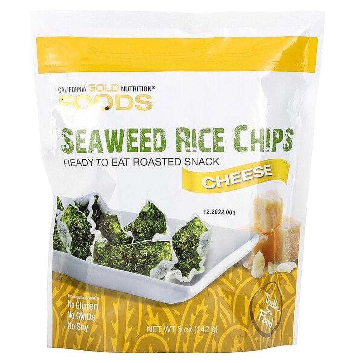 , Seaweed Rice Chips, Cheese, 5 Oz