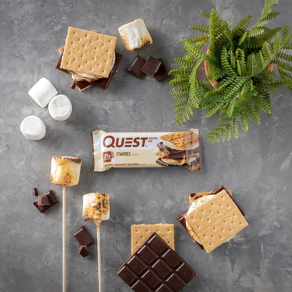 (3 Pack) Quest Protein Bar, Smores, 20G Protein, Gluten Free, 4 Ct