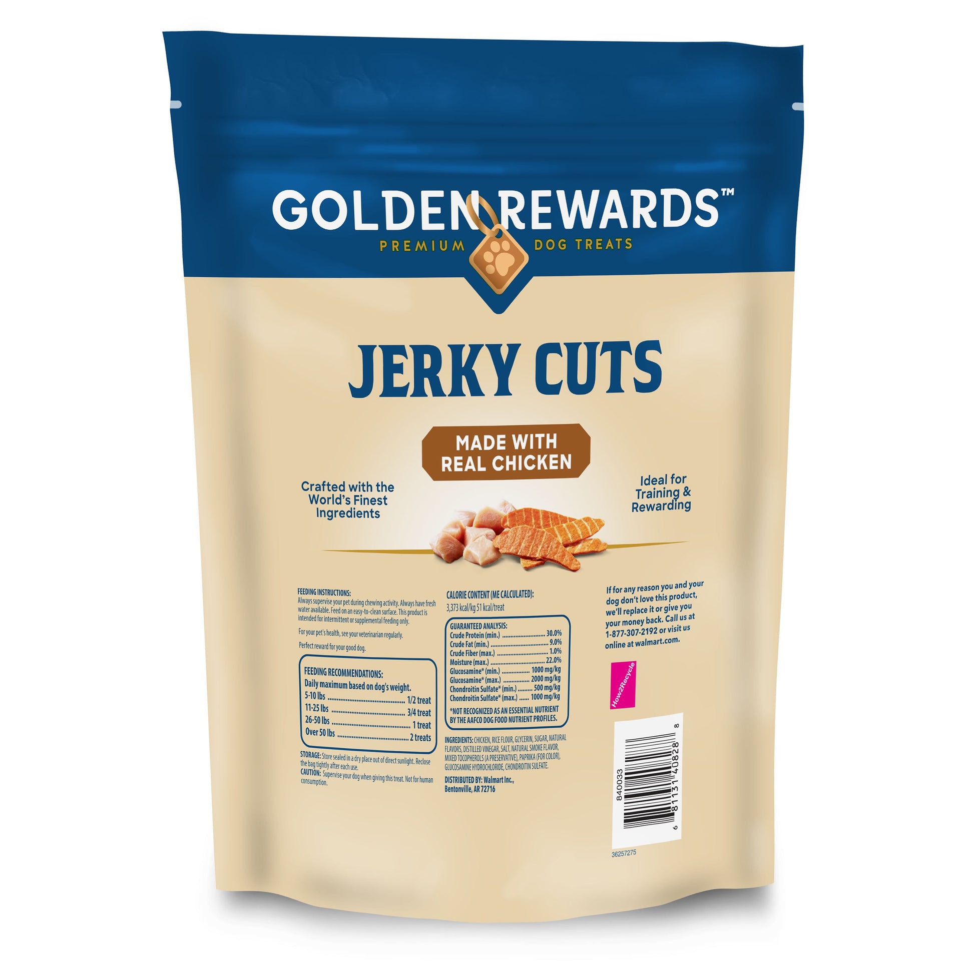 Adult Dog Dry Jerky Cut Treats with Real Chicken, 36 Oz Bag