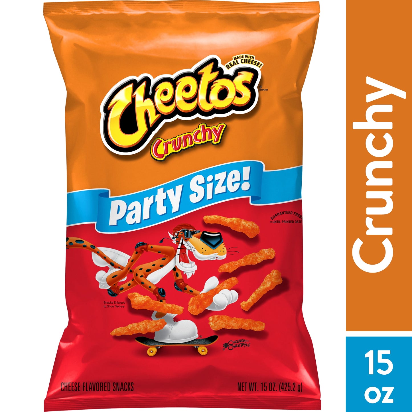 (4 Pack)  Crunchy Cheese Puff Chips, 15 Oz Bag