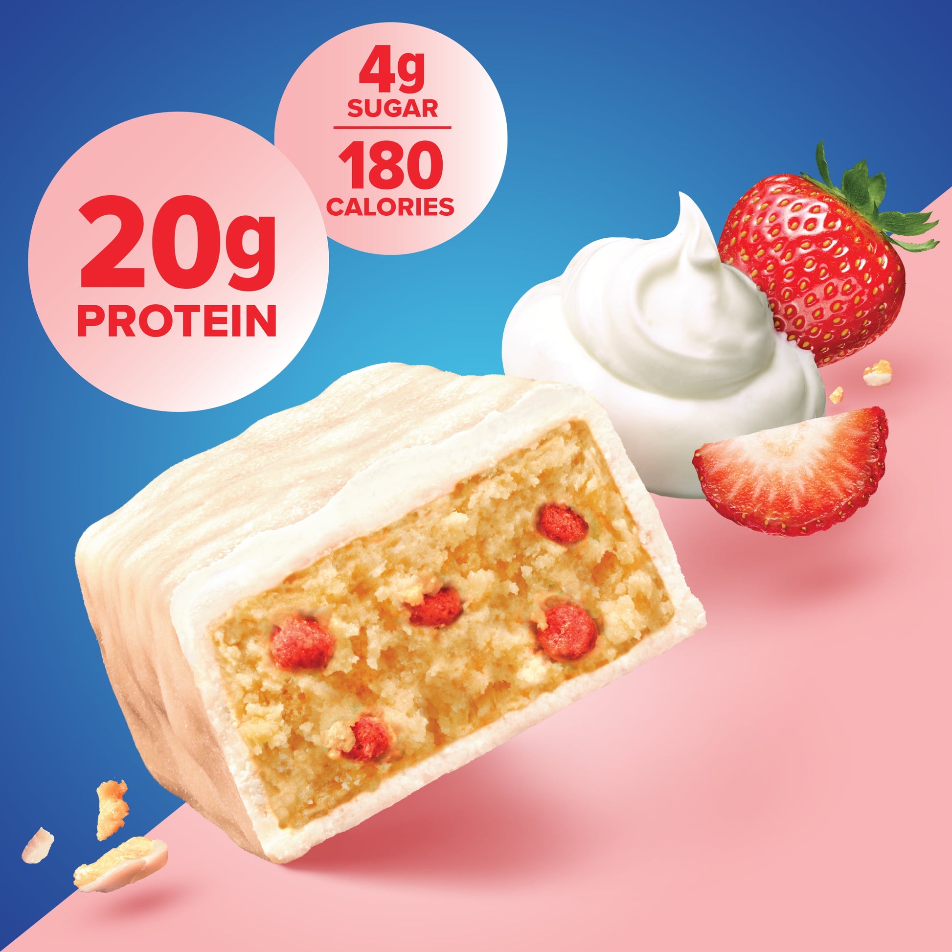 Bars, Strawberry Greek Yogurt, 20G Protein, Gluten Free, 1.76 Oz, 4 Ct