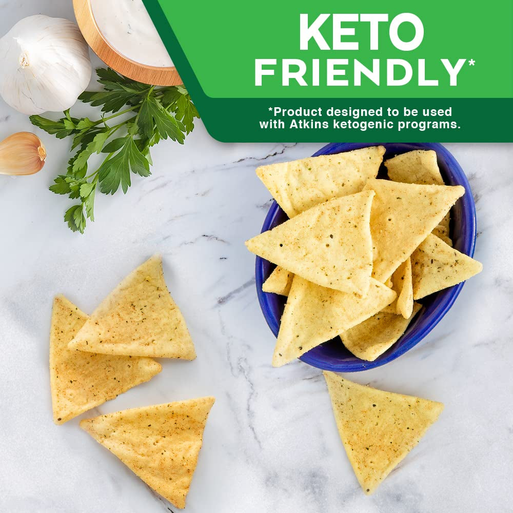 Atkins Protein Chips, Ranch, Keto Friendly, Baked Not Fried,1.1 Oz(Pack of 12)