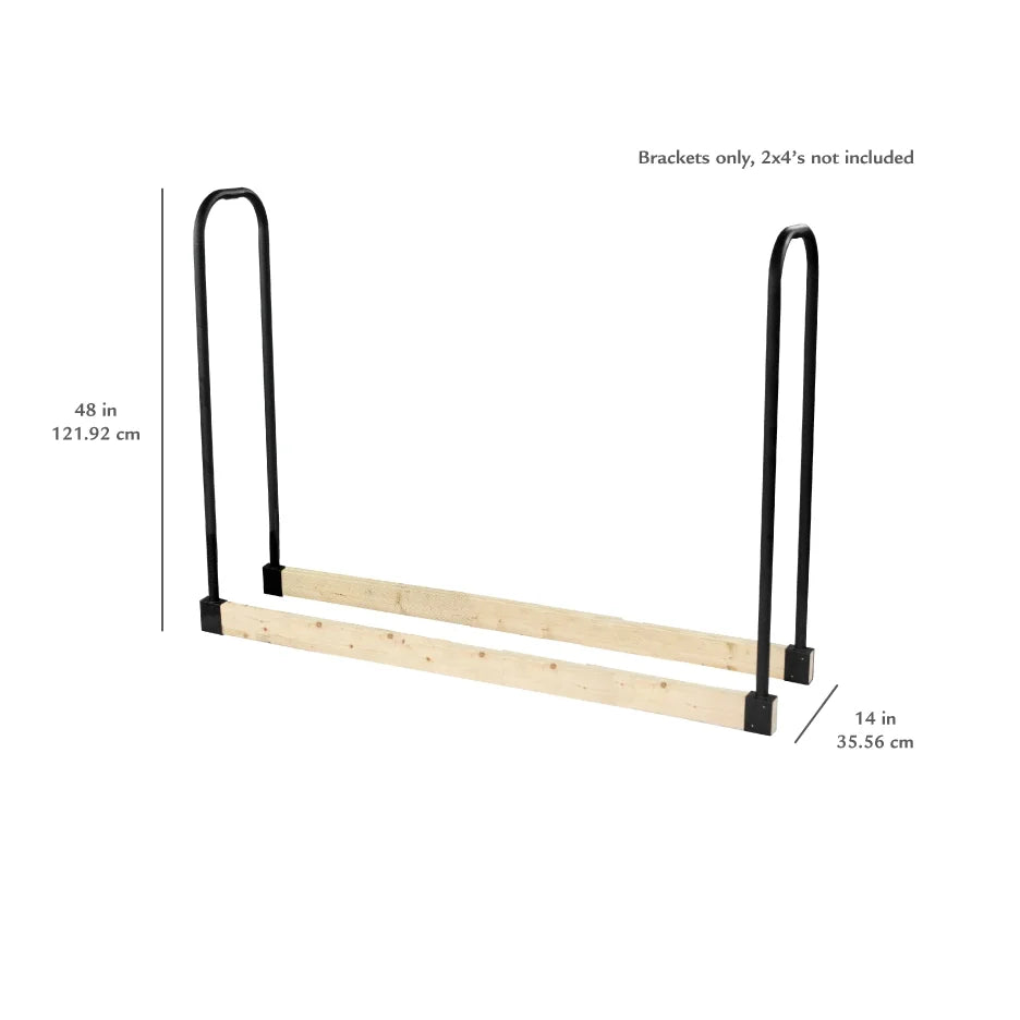 Outdoor Steel Brackets Adjustable Width Log Rack