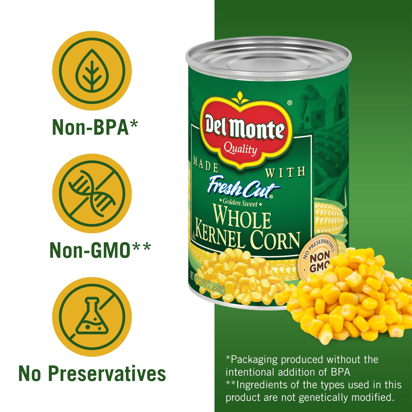 (4 Cans)  Whole Kernel Canned Corn, 15.25 Oz