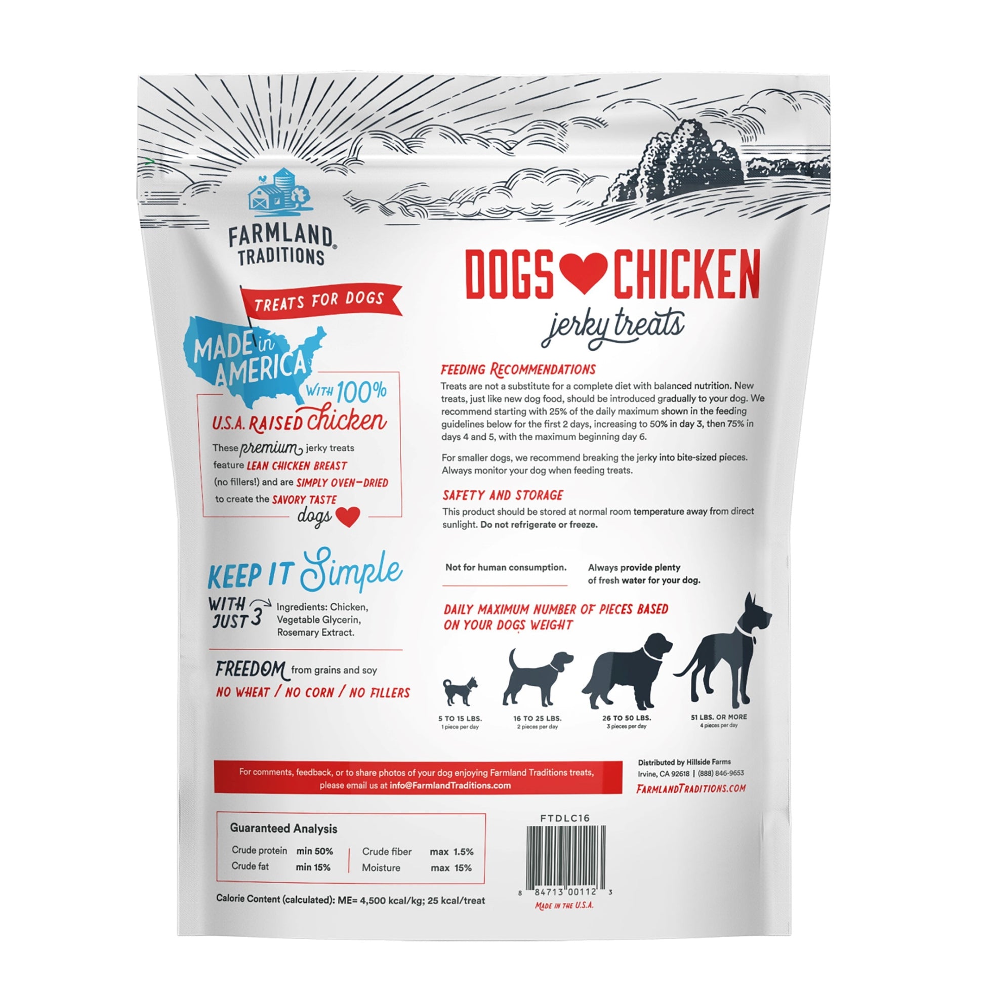 Dogs Love Chicken Flavor Air Dried Jerky Treats for Dogs, 16 Oz. Bag.