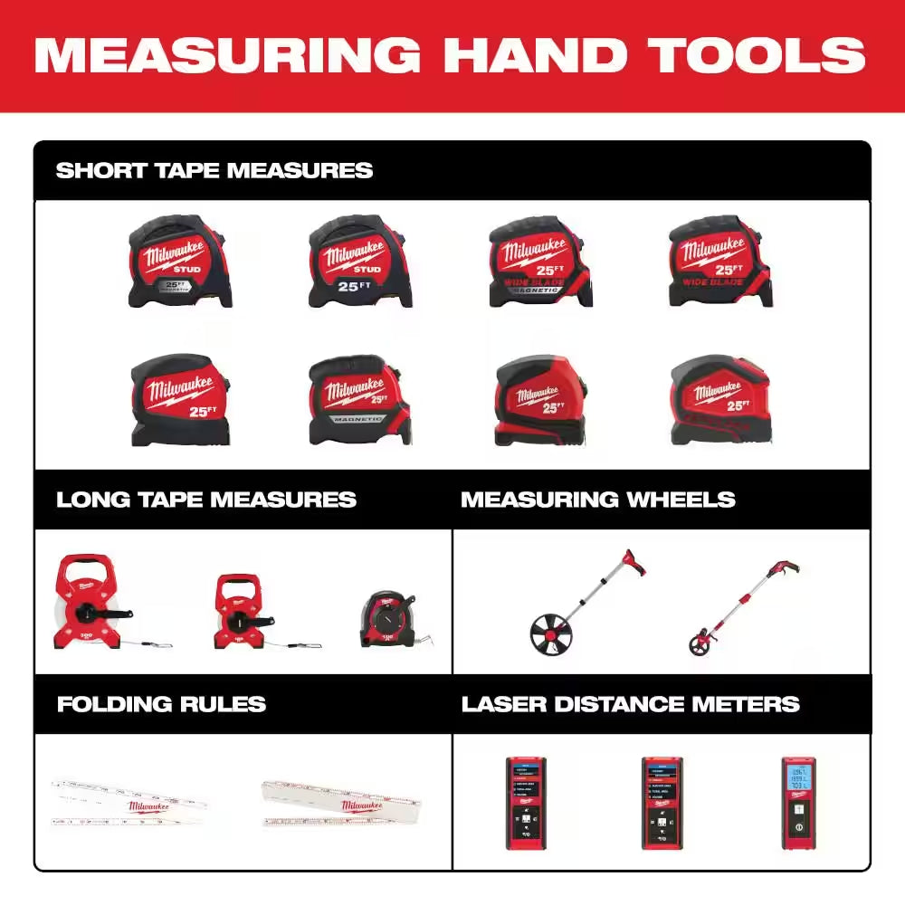 Compact Auto Lock 16 Ft. SAE Tape Measure with Fractional Scale and 9 Ft. Standout