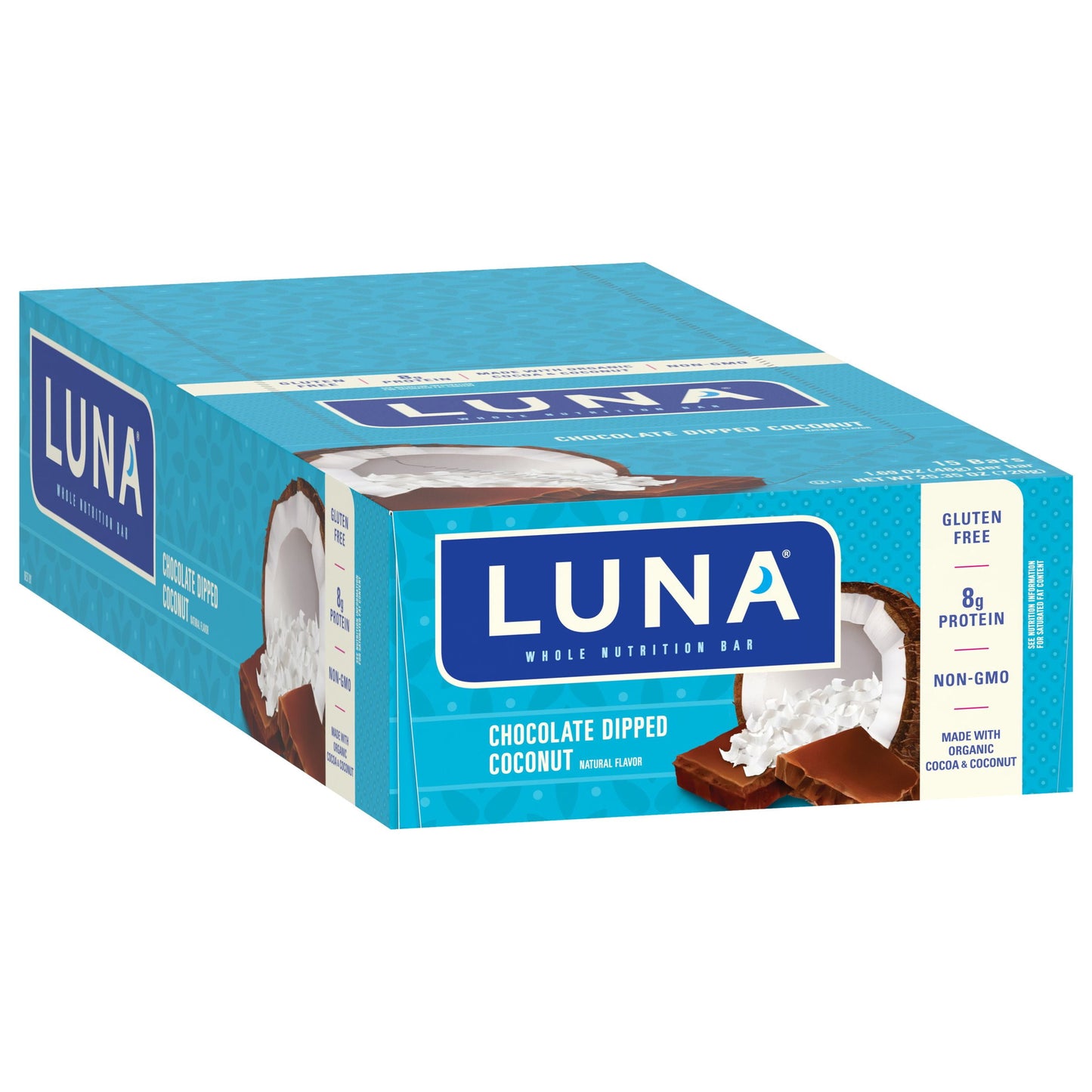 Clif Luna Bar: Dipped Chocolate Coconut Box of 15