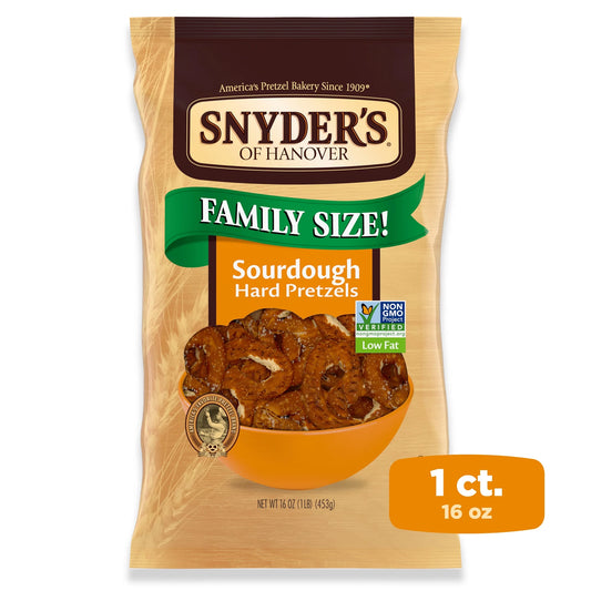 Pretzels, Sourdough Hard Pretzels, Family Size 16 Oz Bag