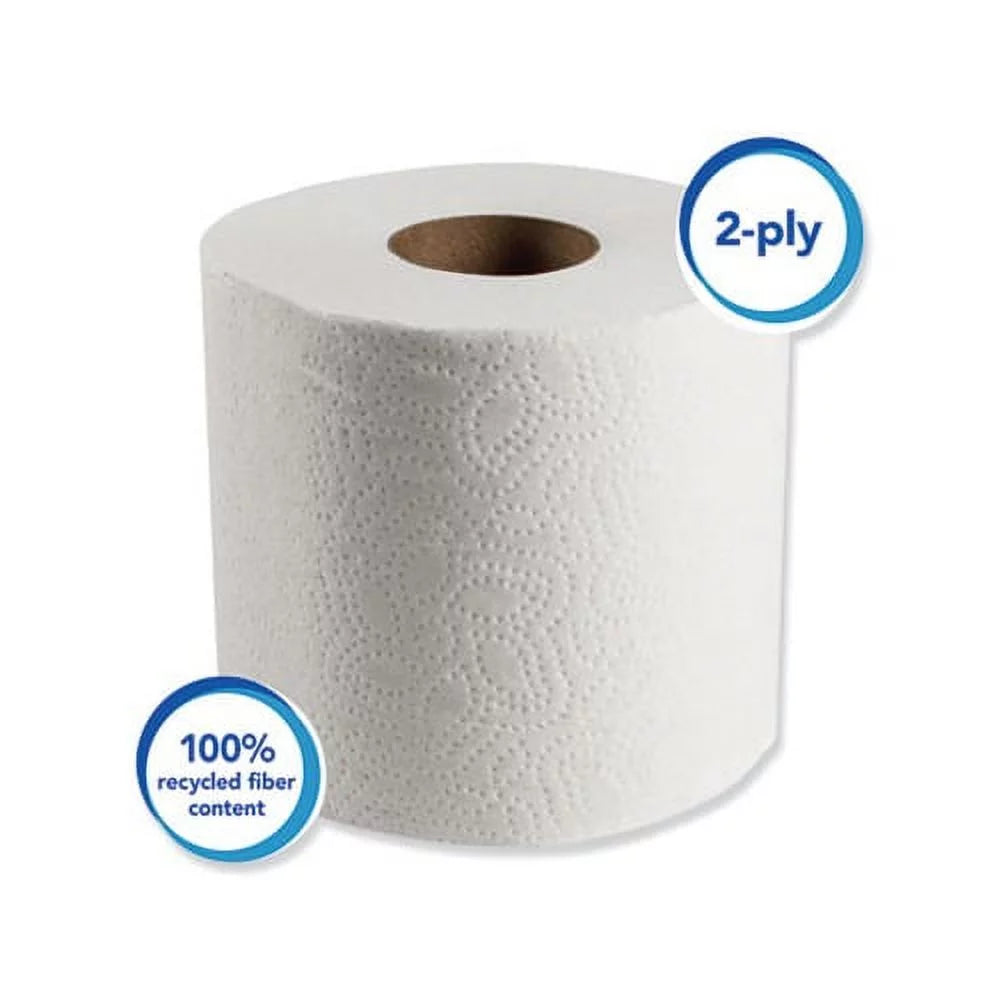 100% Recycled Fiber Bathroom Tissue 2-Ply 506 Sheets/Roll 80/Carton 13217