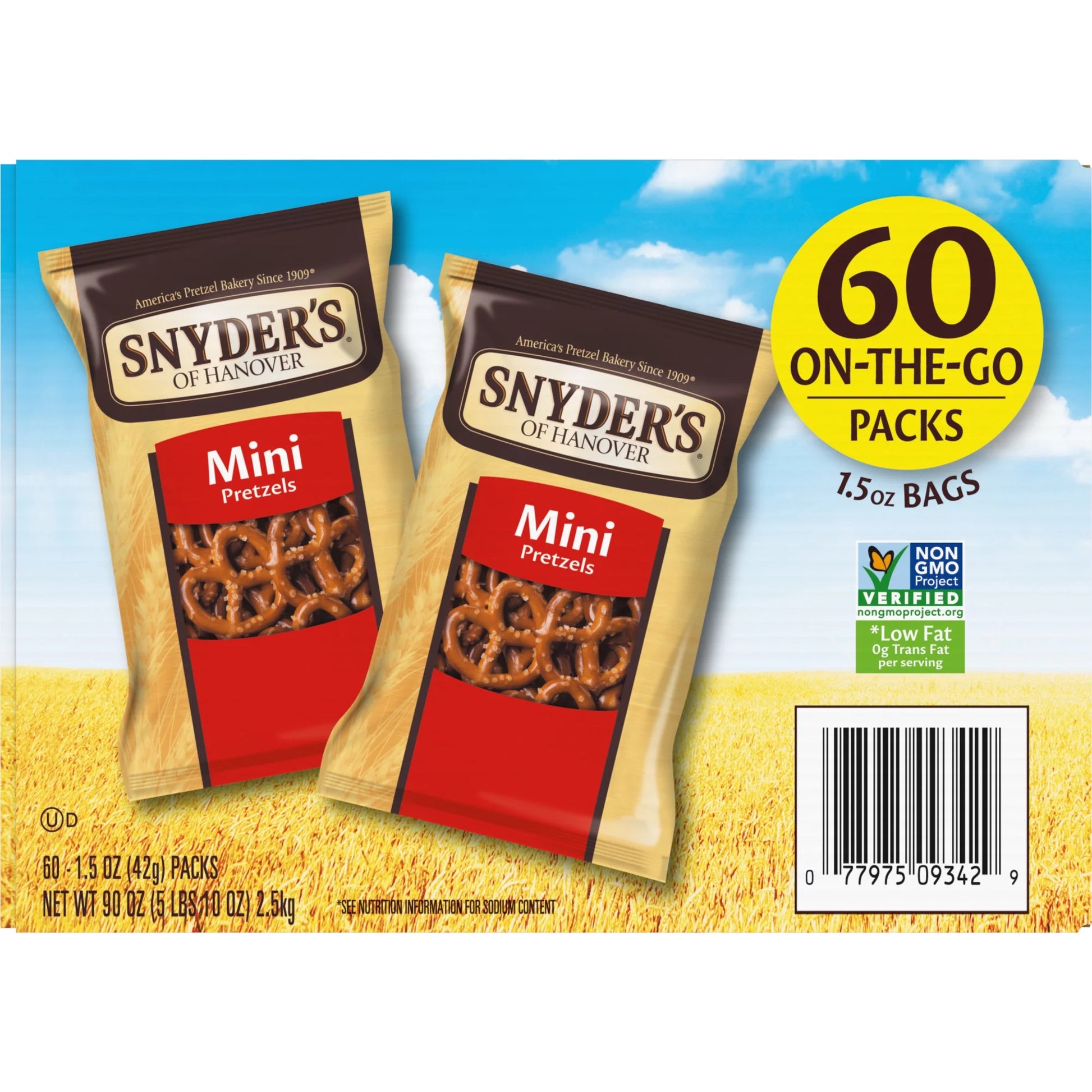 , Mini Pretzels, Individual Packs, 60 Ct