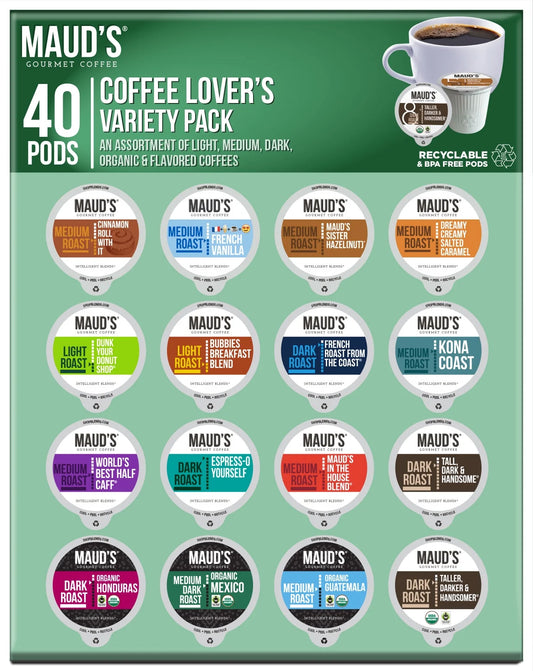 Coffee Lover'S Variety Pack (16 Blend Variety Pack), 40Ct. Solar Energy Produced Recyclable Single Serve Variety Pack Coffee Pods - 100% Arabica Coffee California Roasted, Kcup Compatible