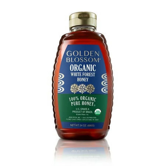 100% Pure Organic White Forest Wild Flower Honey, Unfiltered, 24 Oz, Plastic Bottle