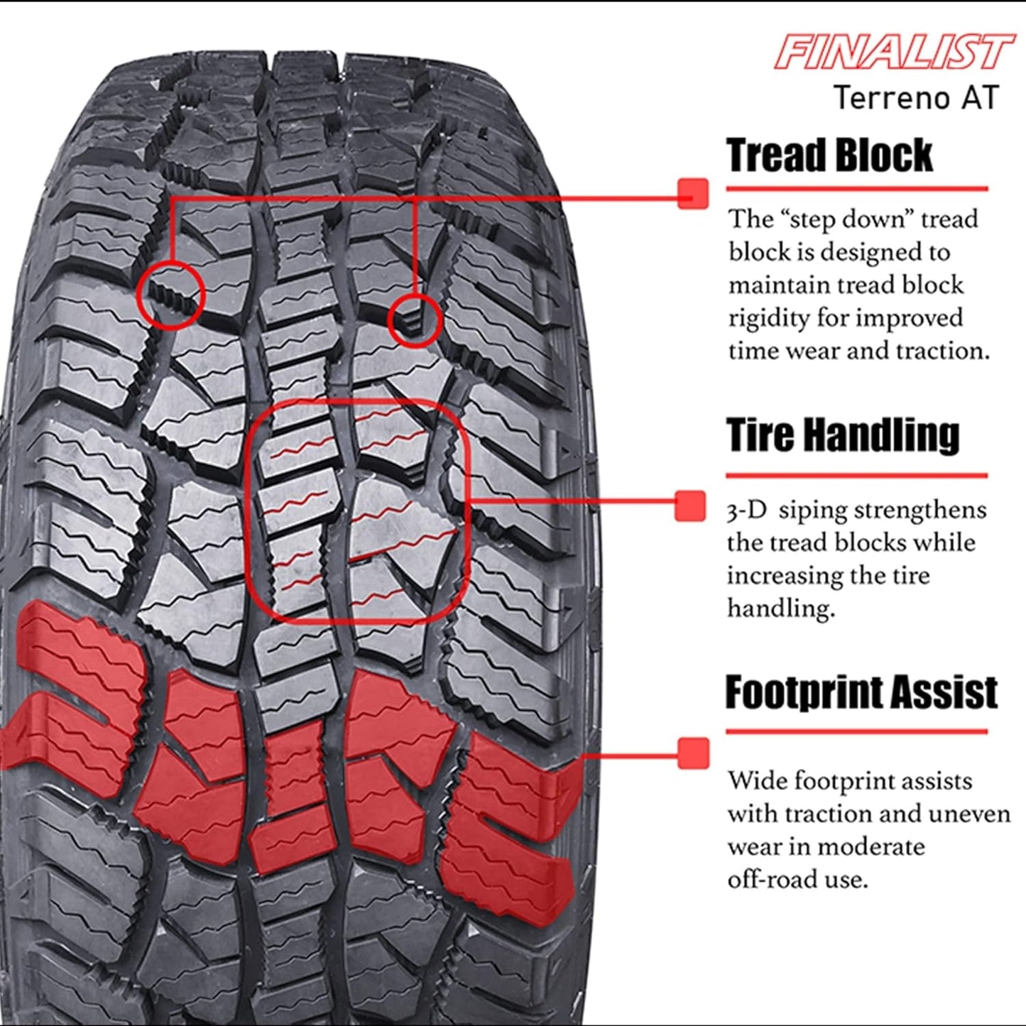 Set of 4 (FOUR)  Terreno A/T LT265/70R18 10 Ply 124S Load Range E SUV Light Truck All Season All Terrain Tire 265/70/18 (Tire Only) + Road Hazard Warranty Included 265/70/18