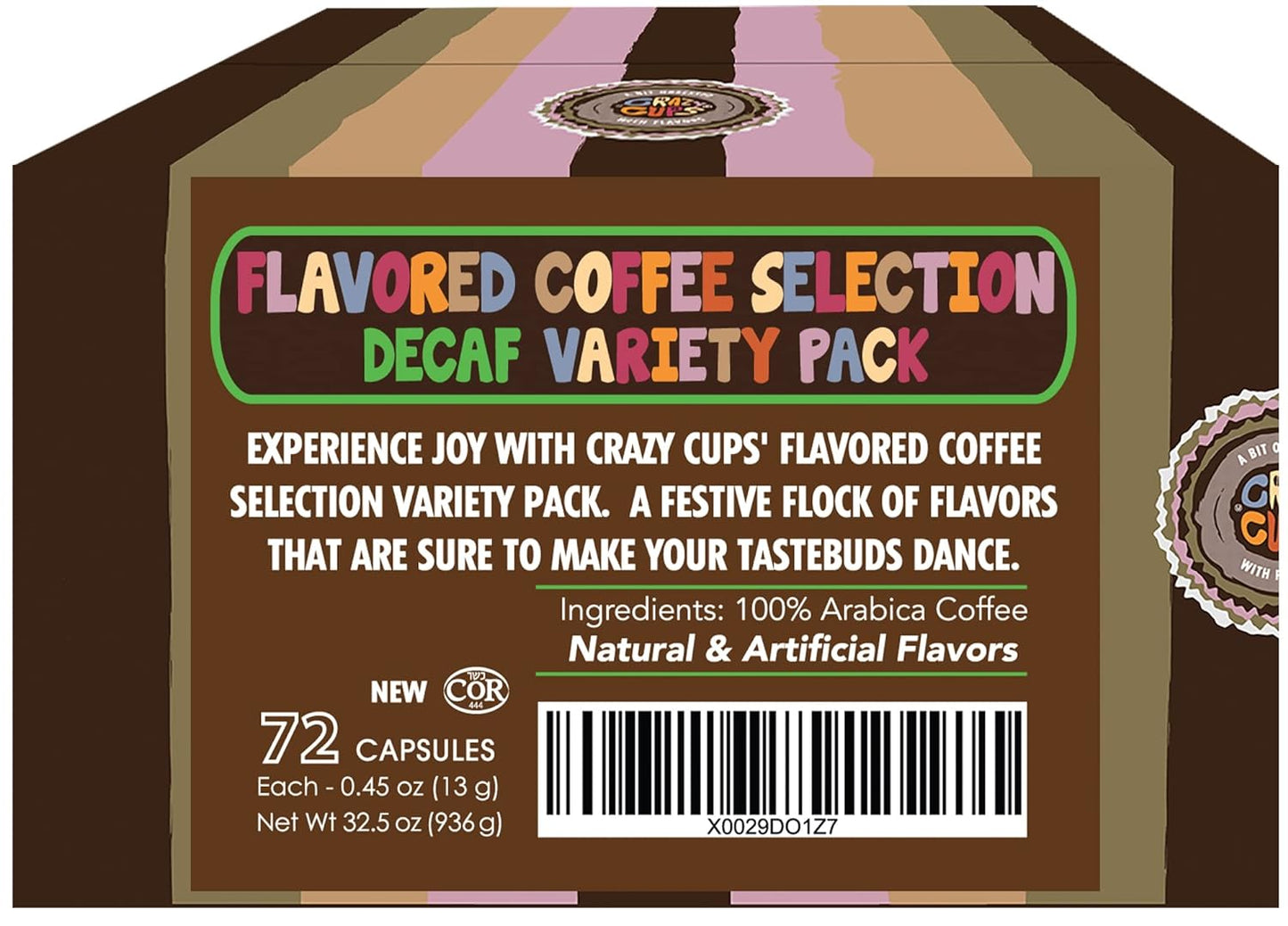 Decaf Variety Pack, Hot or Iced Coffee, Coffee Pods Variety with Decaf Flavored Coffee Pods for Keurig K Cups Machines, Decaf Coffee Variety Pack, 72 Count