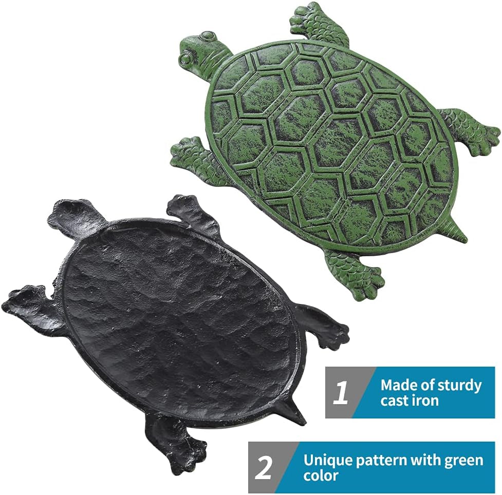 Cast Iron Stepping Stone, Turtle Stepping Stone, Decorative Tortoise Flagstone for Lawn, Yard, Garden Walkway