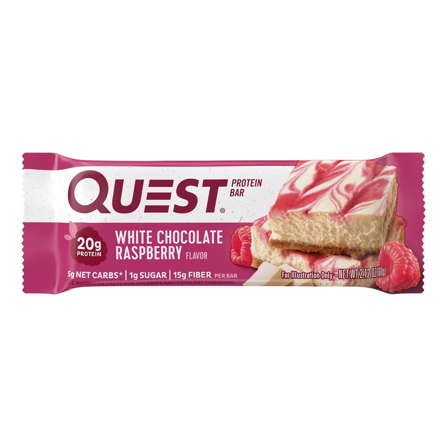 (3 Pack) Quest Protein Bar, White Chocolate Raspberry, 20G Protein, Gluten Free, 4 Ct